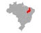 Map of Piaui in Brazil