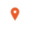 Map pin, gps pointer mark, orange vector icon