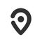 Map pin icon, black geo location sign