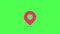 Map pin icon For setting travel goals Navigating to your destination on green screen. 2D Animation