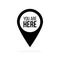 Map pin icon with you are here