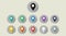 Map Pin icons. Location pin in flat color