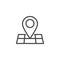 Map pin location outline icon