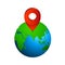Map pin pointer icon on earth Europe and Asia - Elements of earth map Furnished by NASA