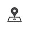 Map with Pin Pointer icon , location solid logo illustrati