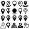 Map pin vector icons set. Pin icon. Location illustration symbol collection. locate sign or logo.