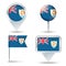 Map pins with flag of Anguilla