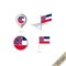 Map pins with flag of Mississipi - vector illustration