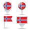 Map pins with flag of Svalbard