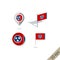 Map pins with flag of Tennesee- illustration