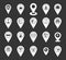 Map pins icon set grey vector