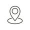 Map point icon vector. Outline pointer, line navigation symbol.