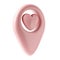 Map pointer 3d pin icon valentine. Pink geotag location point with heart, favorites symbol love. illustration for web