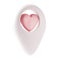 Map pointer 3d pin icon valentine. White geotag location point with pink heart, favorites symbol love. illustration for