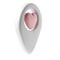 Map pointer 3d pin icon valentine. White geotag location point with pink heart, favorites symbol love. illustration for