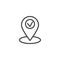 Map pointer check outline icon