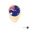 Map pointer with flag of Australia. Orange abstract map icon