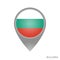 Map pointer with flag of Bulgaria