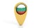Map pointer with flag of Bulgaria, 3D rendering