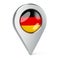 Map pointer with flag of Germany, 3D rendering