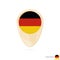 Map pointer with flag of Germany. Orange abstract map icon