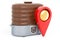 Map pointer with food dehydrator. 3D rendering