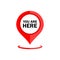 Map pointer, geo pin, location icon or geolocation, gpson isolated white background. You are here. EPS 10 vector