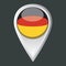 map pointer with germany flag. Vector illustration decorative design