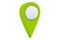 Map pointer with golf ball, location concept. 3D rendering
