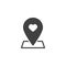 Map pointer with heart vector icon