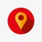 Map pointer icon in flat design style. Location pin, gps marker symbol for websites and mobile navigation apps