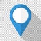 Map pointer icon in flat style on transparent background