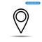 Map pointer icon. GPS location symbol. Thick line, linear design style. Vector illustration EPS 10.