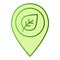 Map pointer with leaf flat icon. Sprout location green icons in trendy flat style. Pin with plant gradient style design