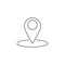 Map pointer line icon, outline vector logo