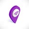 Map pointer pin isometric with wifi icon