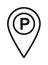 Map pointer pin parking sign