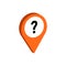 Map Pointer with Question sign. Flat Isometric Icon or Logo.