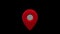 Map pointer red color. Geolocation mark 3d. Alpha channel