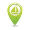 Map pointer with sailboat icon
