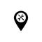 Map pointer with service solid icon, navigation