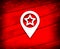 Map pointer star icon shiny line red background illustration