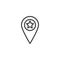 Map pointer star line icon