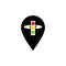 map pointer Traffic light signal - vector icon