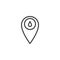 Map pointer with water drop outline icon