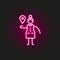 Map pointer, woman neon style icon. Simple thin line, outline vector of travel icons for ui and ux, website or mobile application