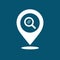 Map Pointer with Zoom Icon. Flat Design Style. Made in vector