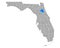 Map of Putnam in Florida