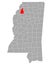 Map of Quitman in Mississippi