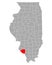 Map of Randolph in Illinois